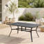 Table de salle à manger rectangulaire noire pour intérieur et extérieur, table moderne et robuste d'une seule pièce pour la maison, la terrasse et le jardin.