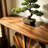 Medieval style solid wood console table.-1958792980
