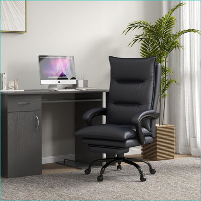 Chaise de bureau, microfibre à haut dossier avec massage, chaleur et amp; Repose-pieds, gris | Gris anthracite | Polyester