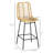Rattan Bar Stools Set Of 4, 26" Counter Height Barstools, Boho Kitchen Island Stools With Breathable Wicker Seat And Back