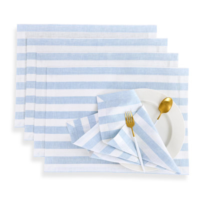 Sorrento Stripe - 100% Pure Linen Placemats