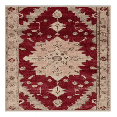 Machine Washable Overdyed Beige Area Rug