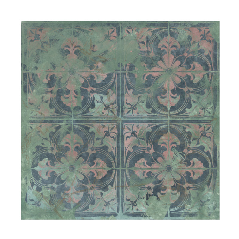 Art mural sur toile tendue - "Romance Tile III" de June Erica Vess pour décoration de salon, de chambre à coucher ou de bureau - 24 x 24