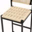 Ensemble de 2 tabourets de bar tissés avec dossier en corde de papier tissé pour îlot de cuisine (style B)-492181866