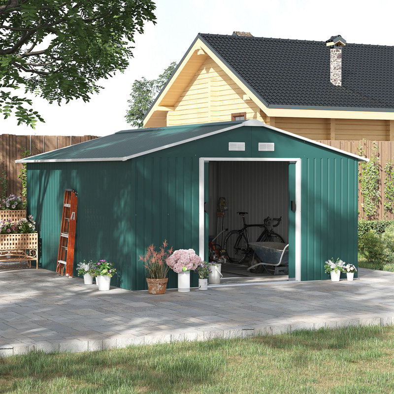 Ridge Rustic Steel Garden Shed With Ventilation Slots