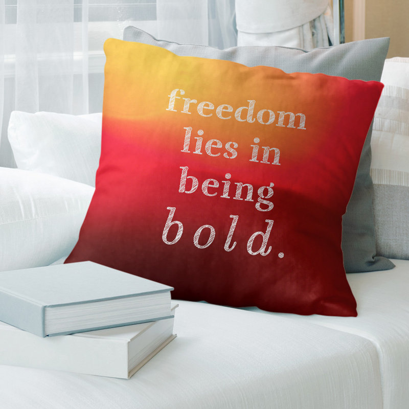 Housse de coussin de citation inspiration bold, 16 po x 1 po, Coucher de soleil