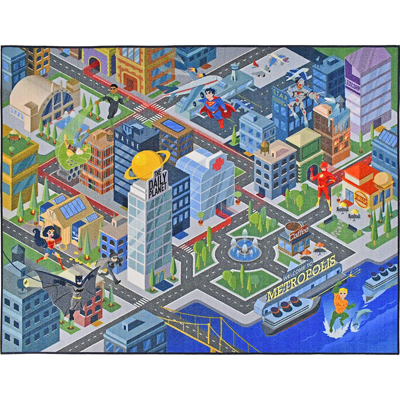 Tapis de salle de jeu pour enfants, Rectangle 3 pi 3 po x 4 pi 7 po