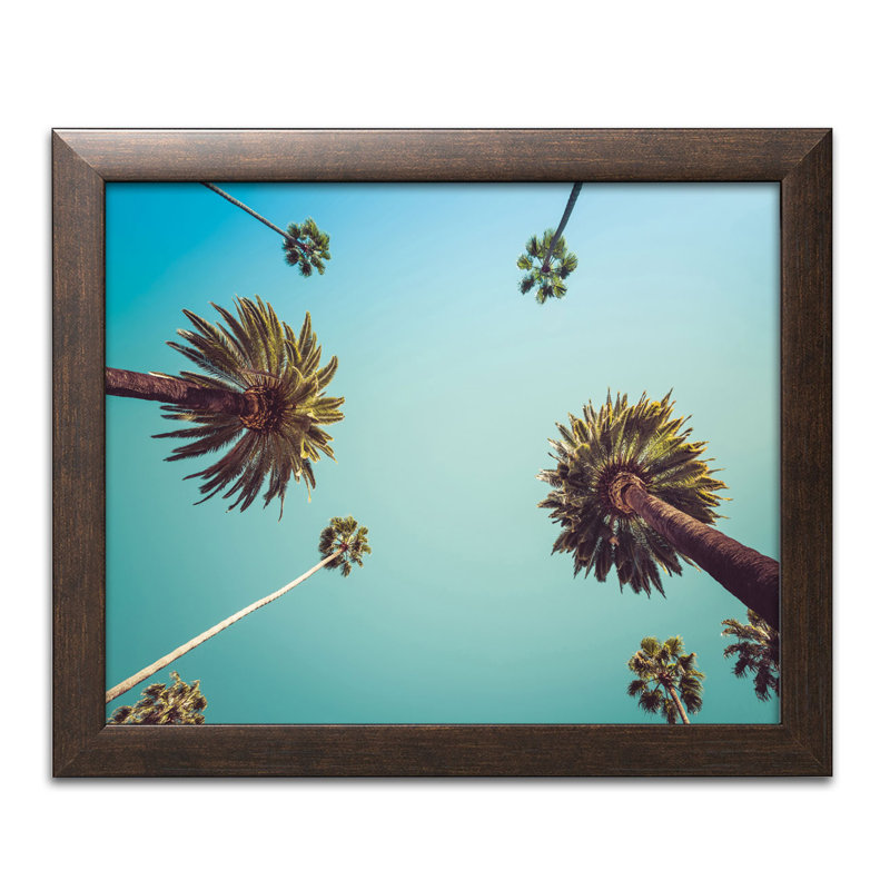 « palms », impression, Papier avec cadre brun, H 12 po x l 18 po x P 0,75 po