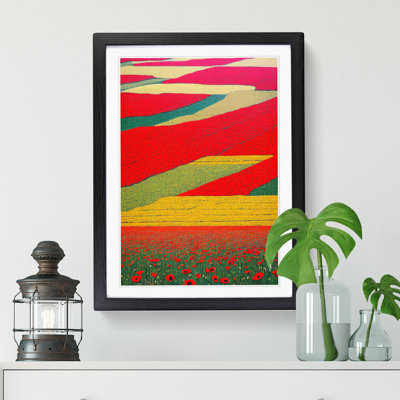 Poppy Field Landscape - Picture Frame Print