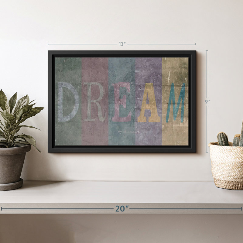 Impression sur toile Dream typographie IV, H 9 po x l 13 po