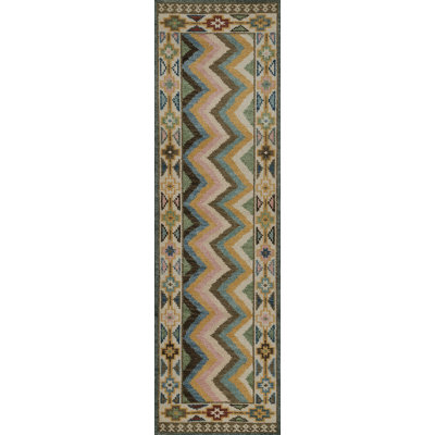  Lakita Geometric Hand Knotted Wool Multi-Colored Area Rug 9' X 12'