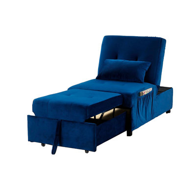 Méridienne en velours ajustable, méridienne convertible