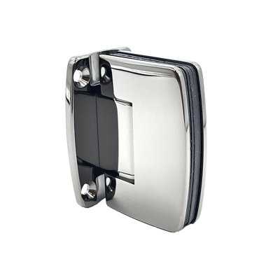 Glass To Wall Mount Shower Door Hinge With Full Back Plate 1/4" and 5/16" Glazing Thickness Lifetime Brass Finish
