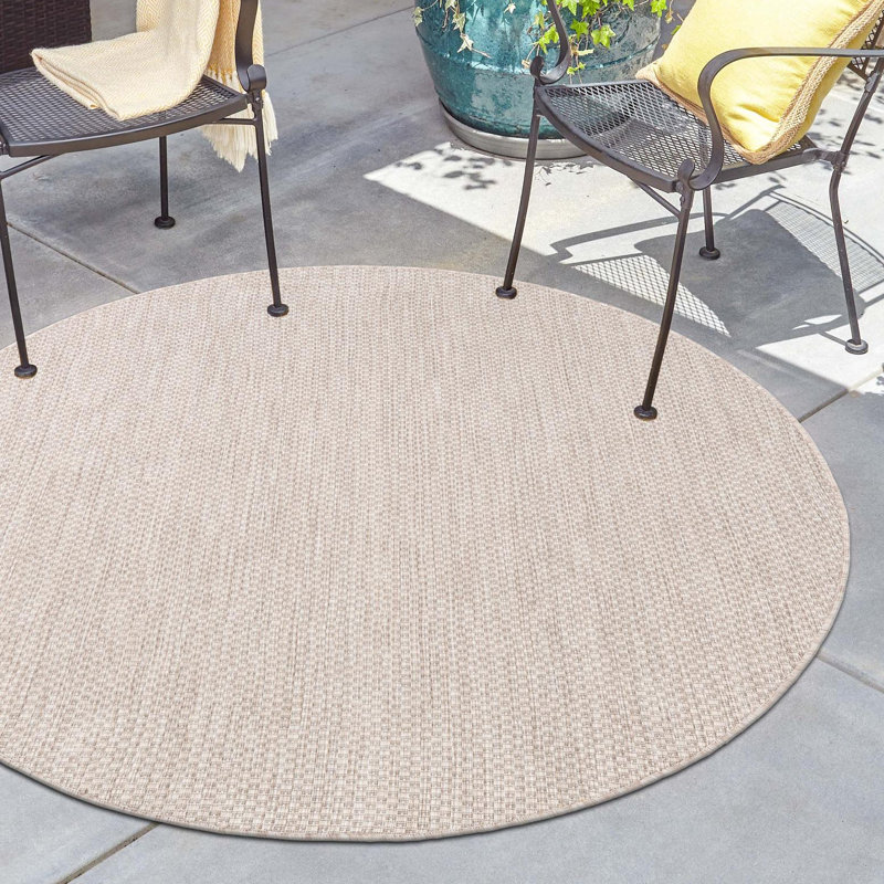 Tapis beige Bembry, Beige, Rond 10pi