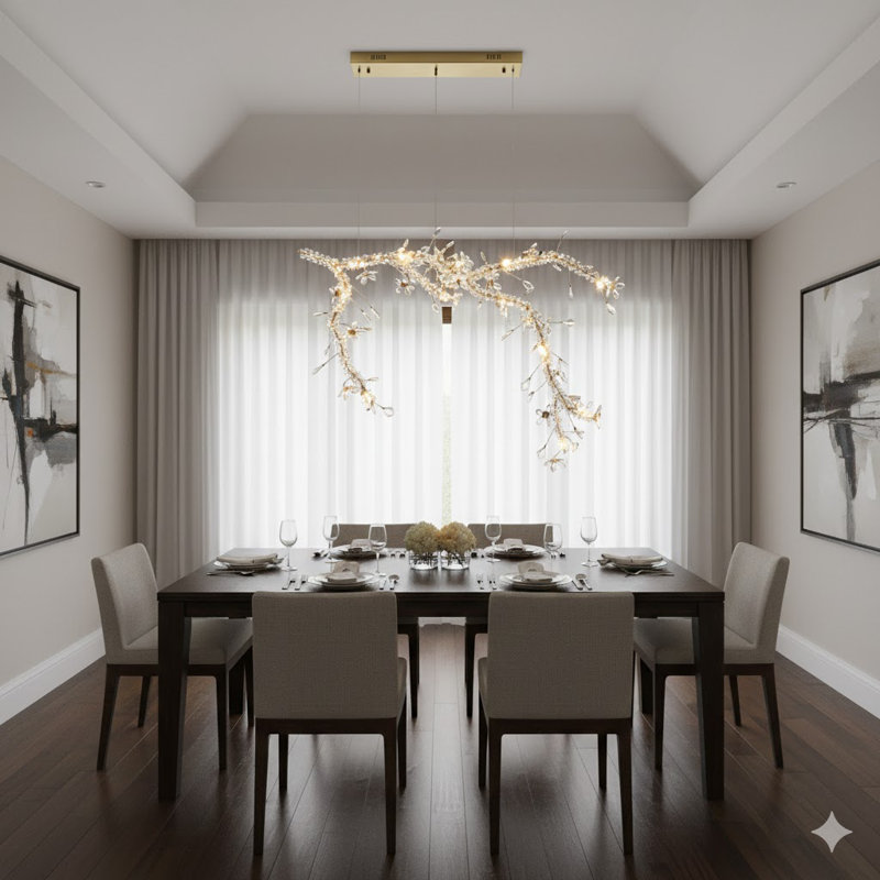 Lustre géométrique unique à 13 lumières Ferriter