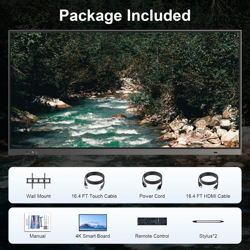 JYXCN Smart Board 49 Inch Interactive All-in-One Computer, Touch Screen with Dual System & Cloud Sharing - For Classroom, Office & Presentations?