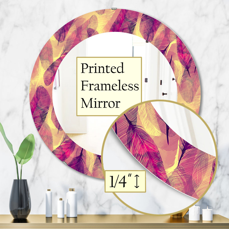 Plumes 3 - Miroir moderne, H 31,5 po x l po