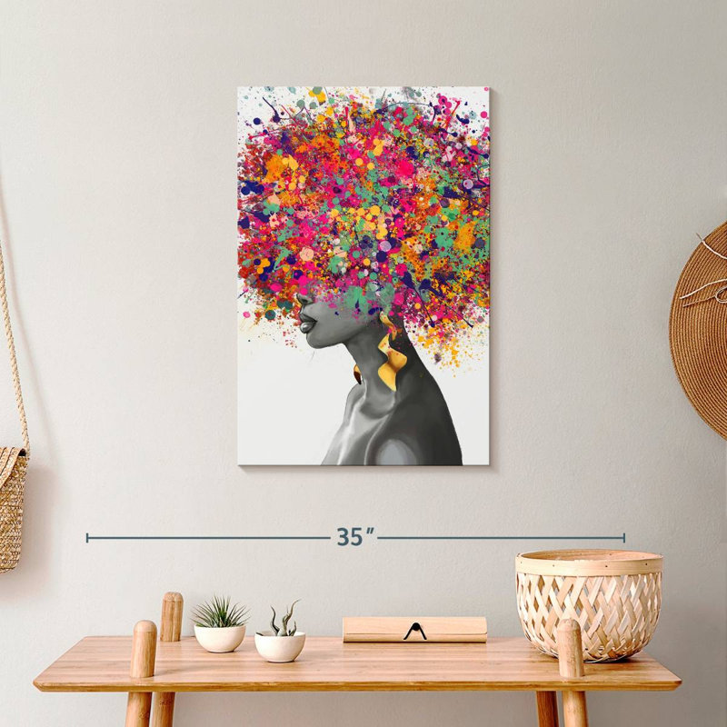 Impression sur toile Afro Hair Pop, H 24 po x l 16 po x P 1,25 po