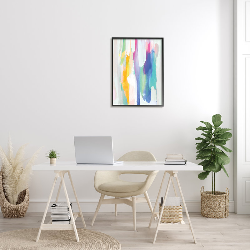 Allure Rainbow Tones - peinture sur toile, Giclée encadrée noir minuit, H 30 po x l 24 po x 1,5 po