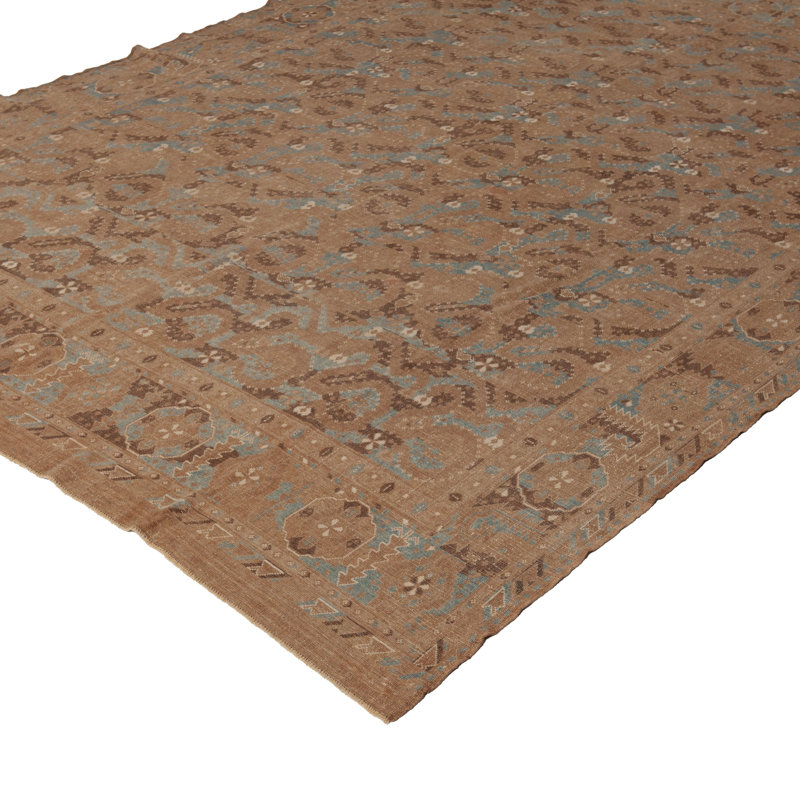 Beige Vintage Traditional Wool Rug - 7' x 9'6"