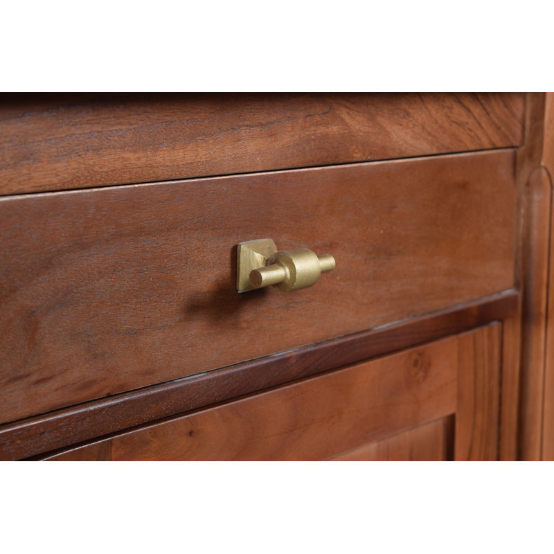 Emma 70" Solid Wood Sideboard, Walnut Finish, Walnut