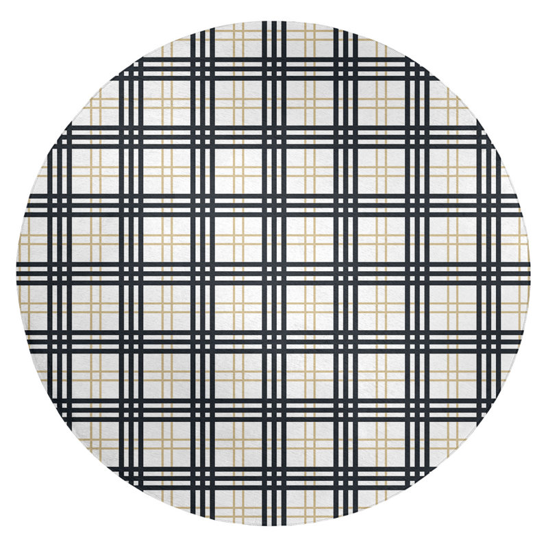 Plaid Indoor Rug, Round 5'