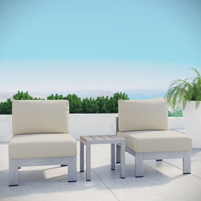 Shore Aluminum Outdoor Sectional Sofa Set of 3