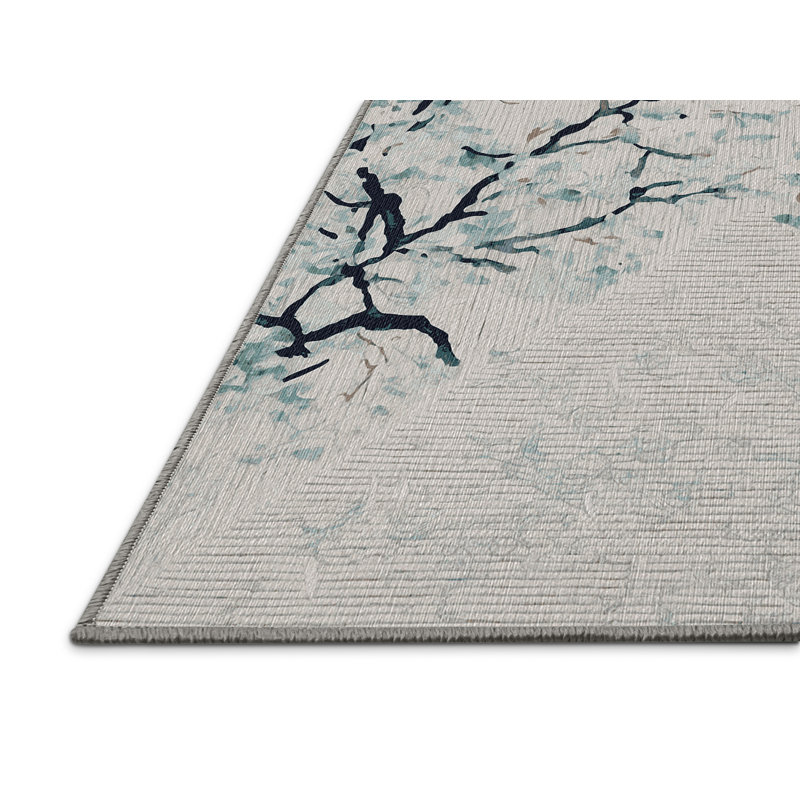 Machine Washable Gray Area Rug, Rectangle 6' x 9'