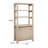 Tall Bookcase with 3 Open Shelves and 2-Door Storage Cabinet, Natural Wood Finish-987300743