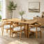 Ensemble de salle à manger 7 pièces avec chaises à dossier arrondi et table en bois-2075875040