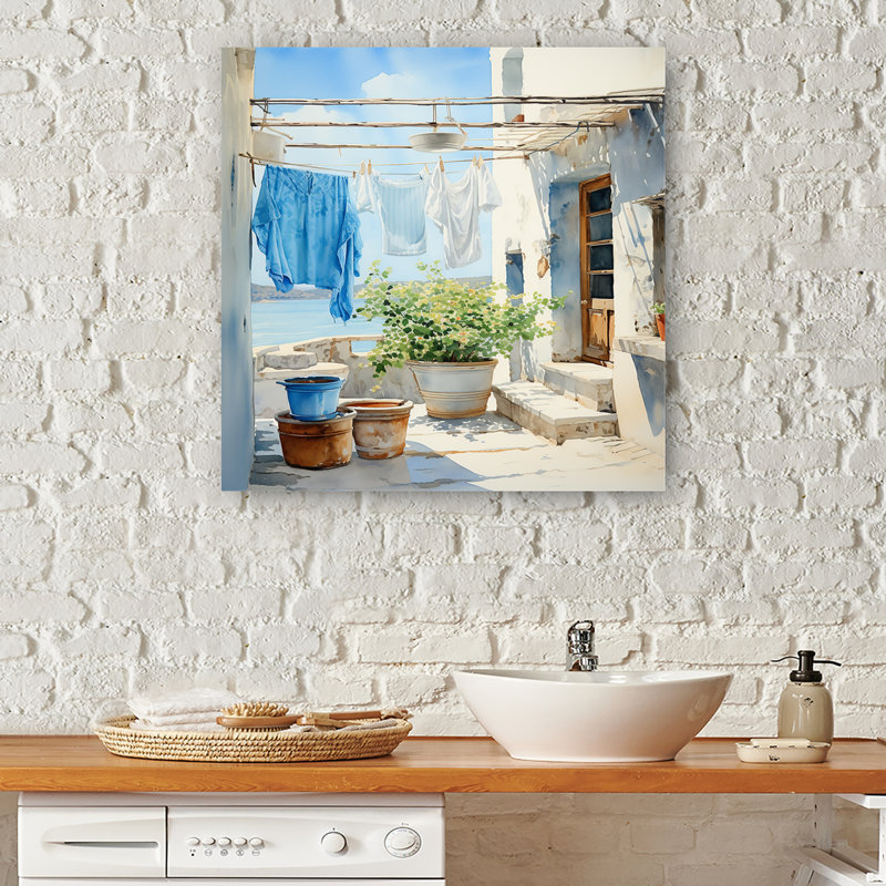 Art mural Wash Wash Blues In Provence 1, H 20 po x l 12 po x P 1 po