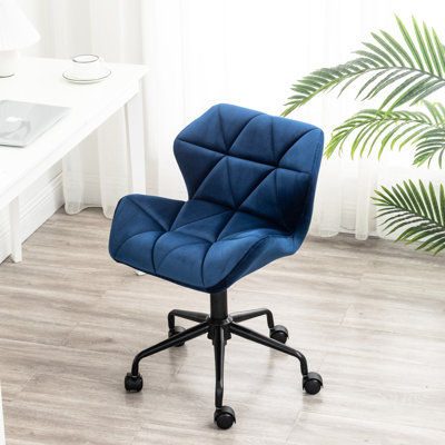 Fauteuil en velours bleu Blue Diamond