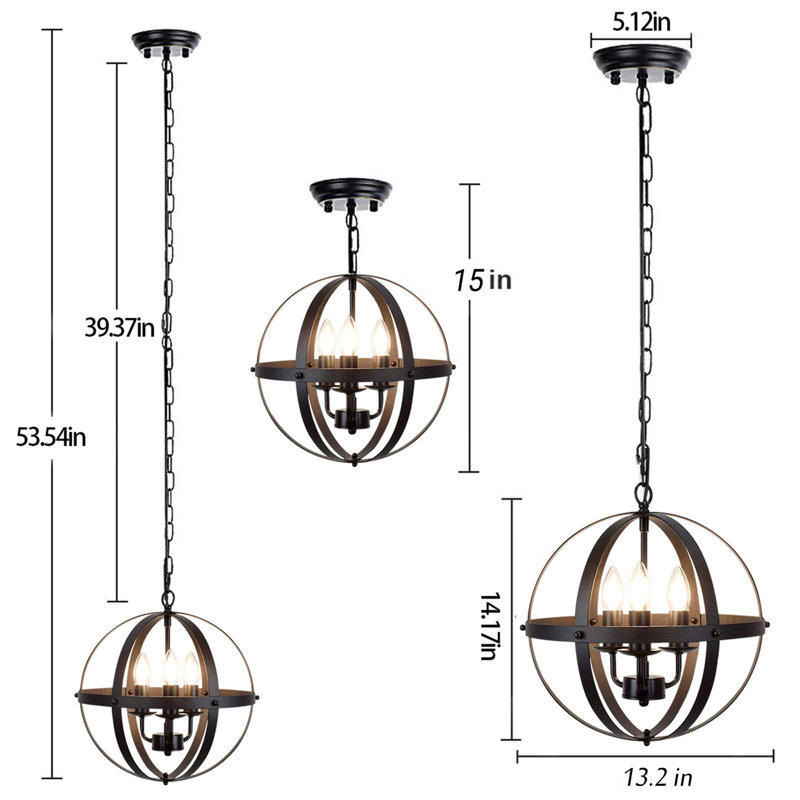 Jud 3 - Light Black Geometric Pendant