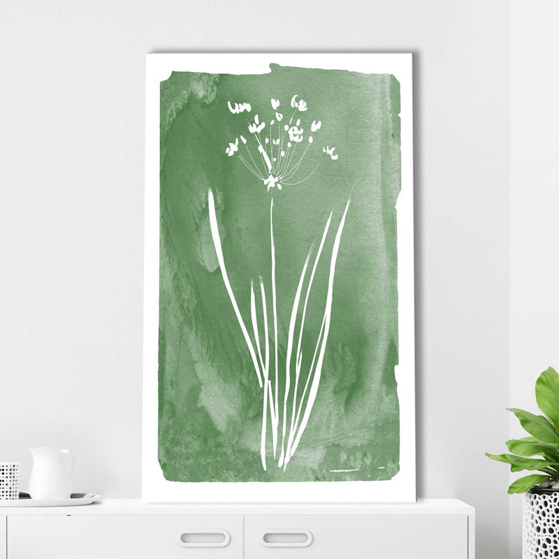 Green Botanical II - Peinture, L 18 po x H 30 po, Toile tendue