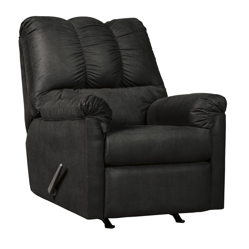 Darcy Upholstered Recliner, Black Polyester Blend