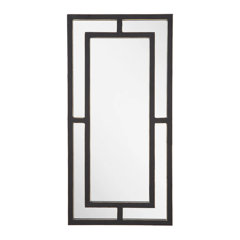 Austi Decorative Bathroom Vanity Mirror, Black Powder Coat