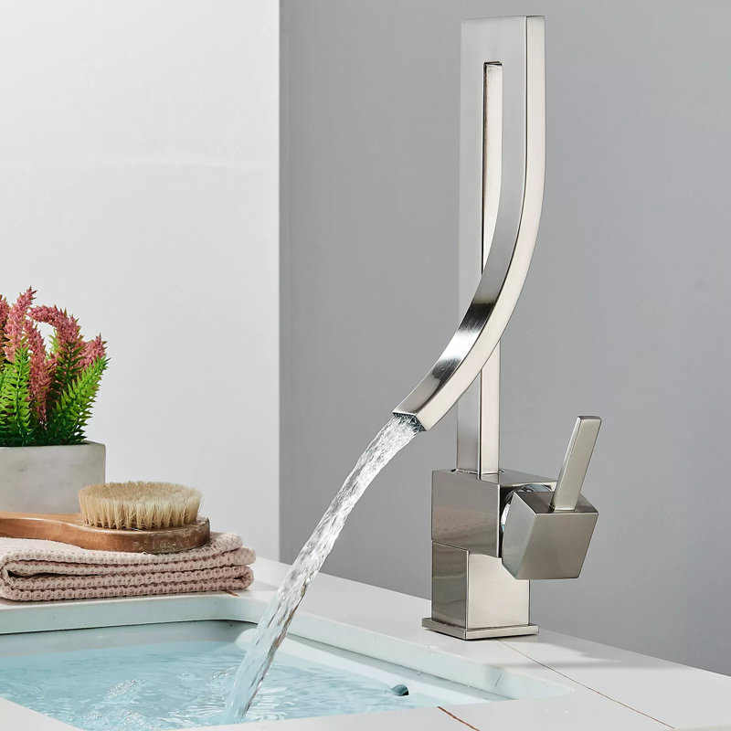Robinet de salle de bain en nickel brossé à 1 trou pour robinet de salle de bain
