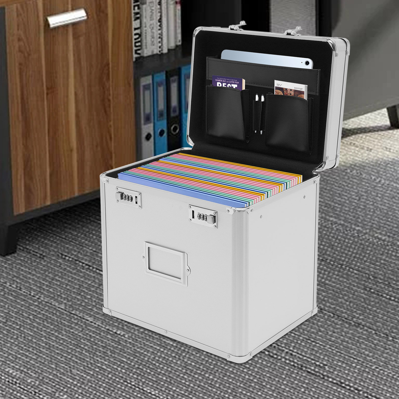 Folder Rangement FRONG Boîte de rangement pour classeur verrouillable H 13,4