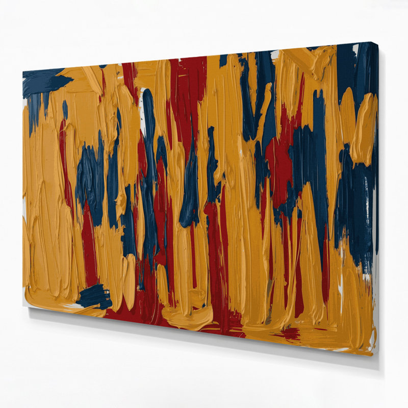 Neo Expressionism 7 Brown Canvas Wall Art, 12" H x 18" W
