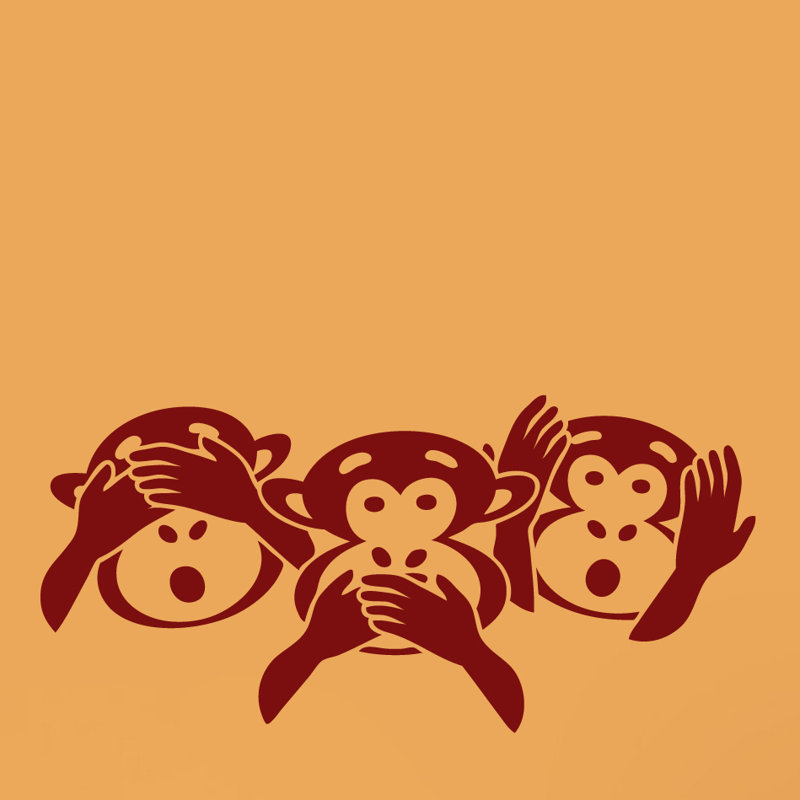 Décalcomanie murale tête de singe à trois senses, Canneberge