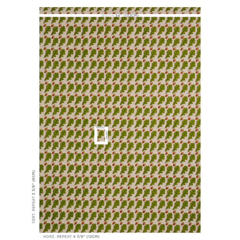 Schumacher x Molly Mahon Oak Fabric, Green