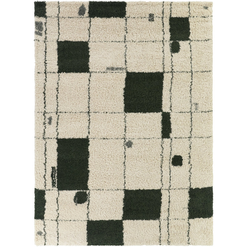 Tapis vert / beige Hargraves, Rectangle 5 pi 3 po x 7 pi