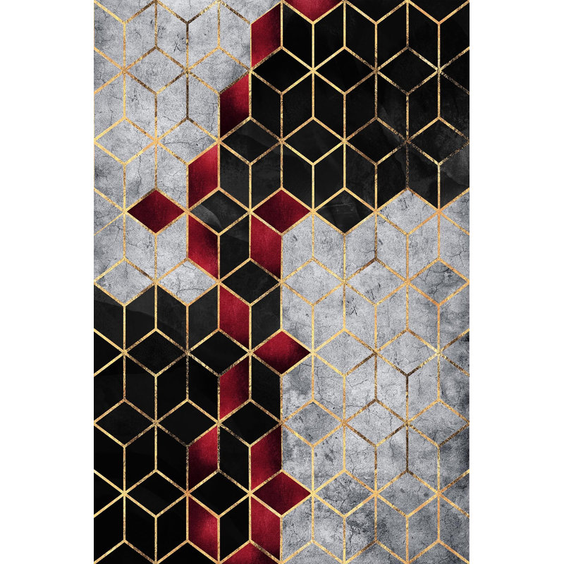 Premium Woven Area Rug, 5.9 x 9.2 Feet | 100% Polyester, 650 g/m² | Antibacterial, Non-Slip PVC Dot Underside, 0.3 in Pile Height | Machine Washable, 3D Digital Printing | Perfect for Living Room & Bedroom Decor