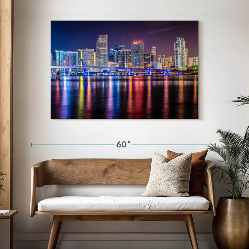 Couleurs Sirci Miami la nuit, H 32 po x l 48 po