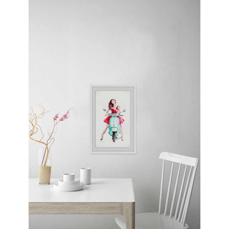 Scooter Princess - Single Picture Frame Painting, 45cm H x 30cm W