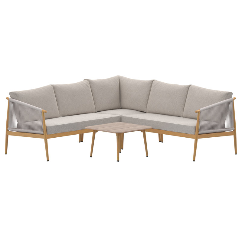 206cm Wide L-Shaped Patio Sectional with Cushions