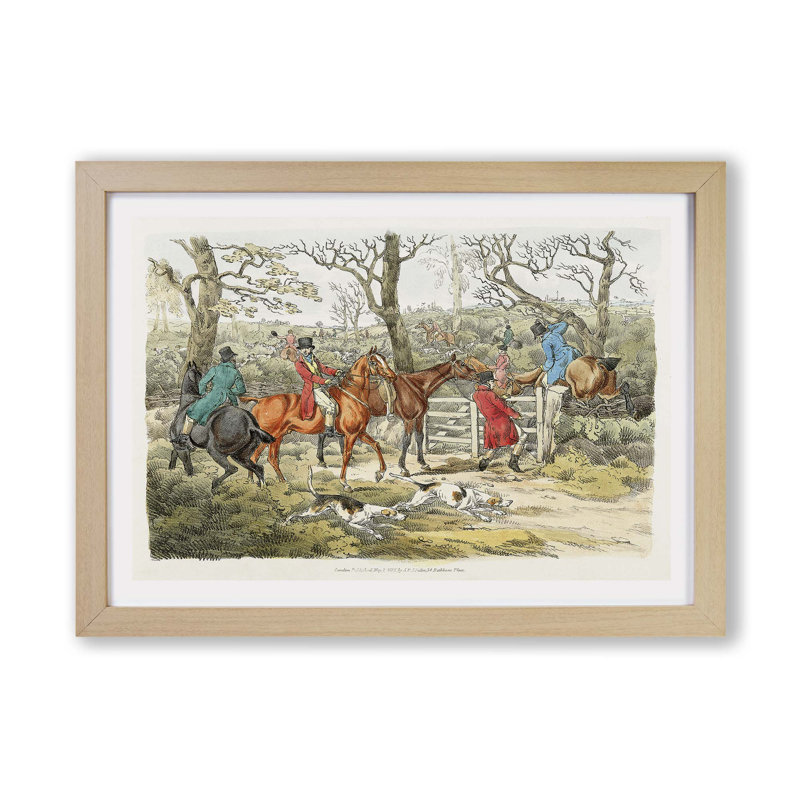 The Hunt - Framed Print, Oak, 45cm H x 63cm W x 2cm D