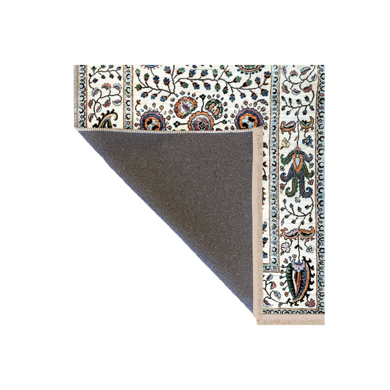 Tapis décoratif lavable à motifs floraux colorés, Sous-tapis rectangulaire de 3 pi 3 po x 4 pi 11 po