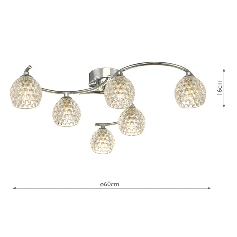 Osterman Semi Flush Mount, Polished Chrome