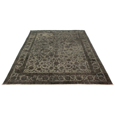 Tapis kaki gris foncé à transition de couleur 9 pi 4 po x 12 pi 4 po